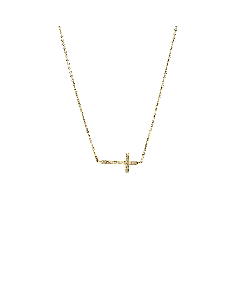 Bearfruit Jewelry 14k Gold Plated Elowen Horizontal Cross Necklace Holiday Gift Guide