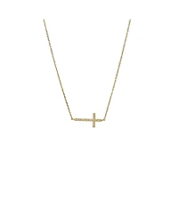 Bearfruit Jewelry 14k Gold Plated Elowen Horizontal Cross Necklace Holiday Gift Guide