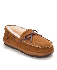 Dearfoams Men's Forster Genuine Shearling Moccasin Slippers
