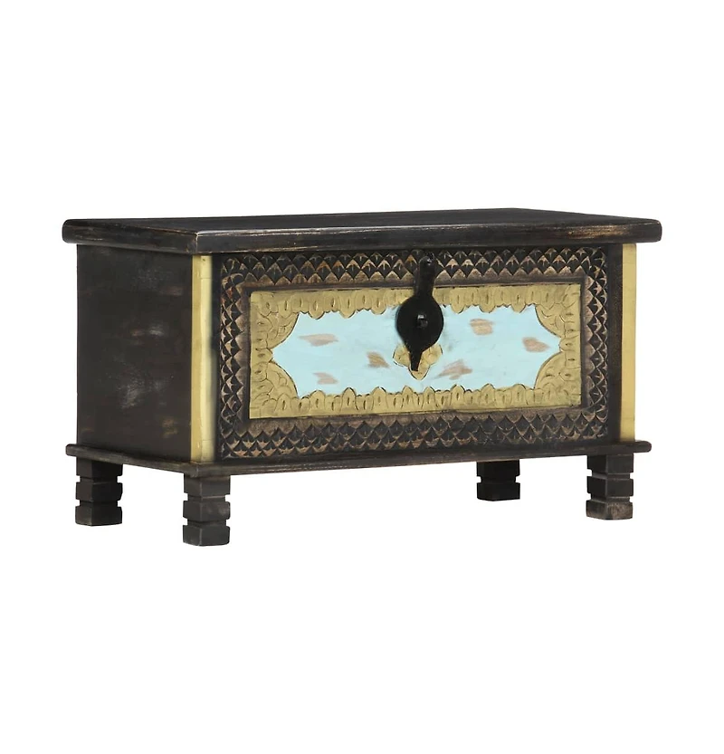 vidaXL Storage Chest Black 31.5"x15.7"x17.7" Solid Mango Wood