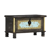 vidaXL Storage Chest Black 31.5"x15.7"x17.7" Solid Mango Wood