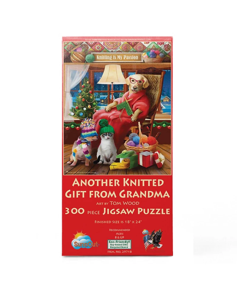 SunsOut Another Knitted Gift from Grandma 300 piece Jigsaw Puzzle for Adults Christmas