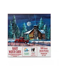SunsOut Night Watch Cabin 500 piece Jigsaw Puzzle for Adults Christmas