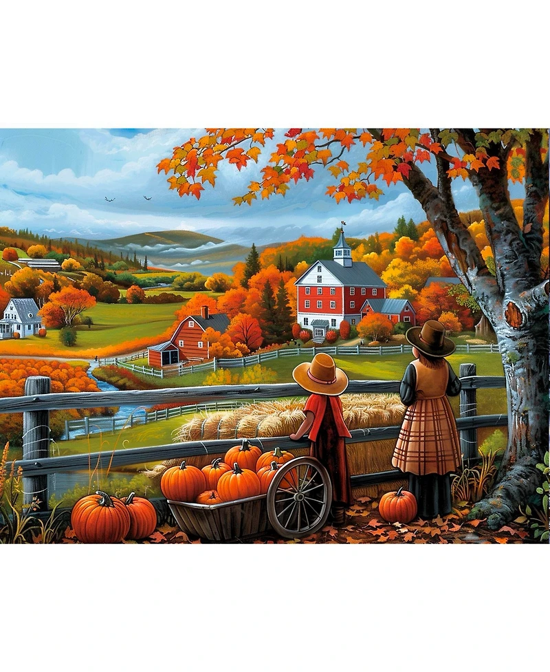 SunsOut Pumpkin Farm View 500 piece Jigsaw Puzzle for Adults Halloween
