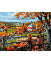 SunsOut Pumpkin Farm View 500 piece Jigsaw Puzzle for Adults Halloween