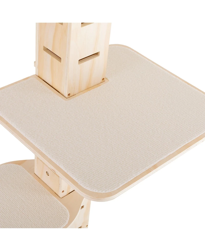 Zeus & Ruta 9 Adjustable Floor to Ceiling Cat Tree Multi Level Vertical Condo Climbing Frame