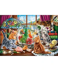 SunsOut Kittens and the Aquarium 500 piece Jigsaw Puzzle for Adults Large Pieces