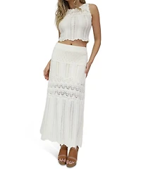 Belle & Bloom Women's Harvest Haze Crochet Maxi Skirt