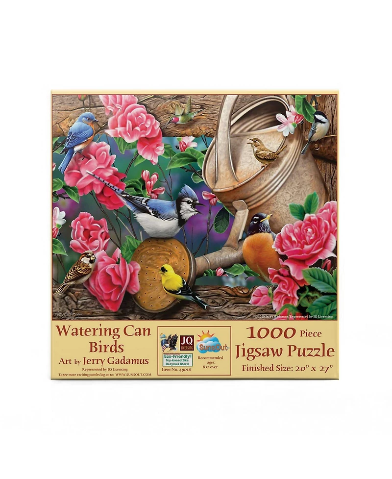 SunsOut Watering Can Birds 1000 piece Jigsaw Puzzle for Adults