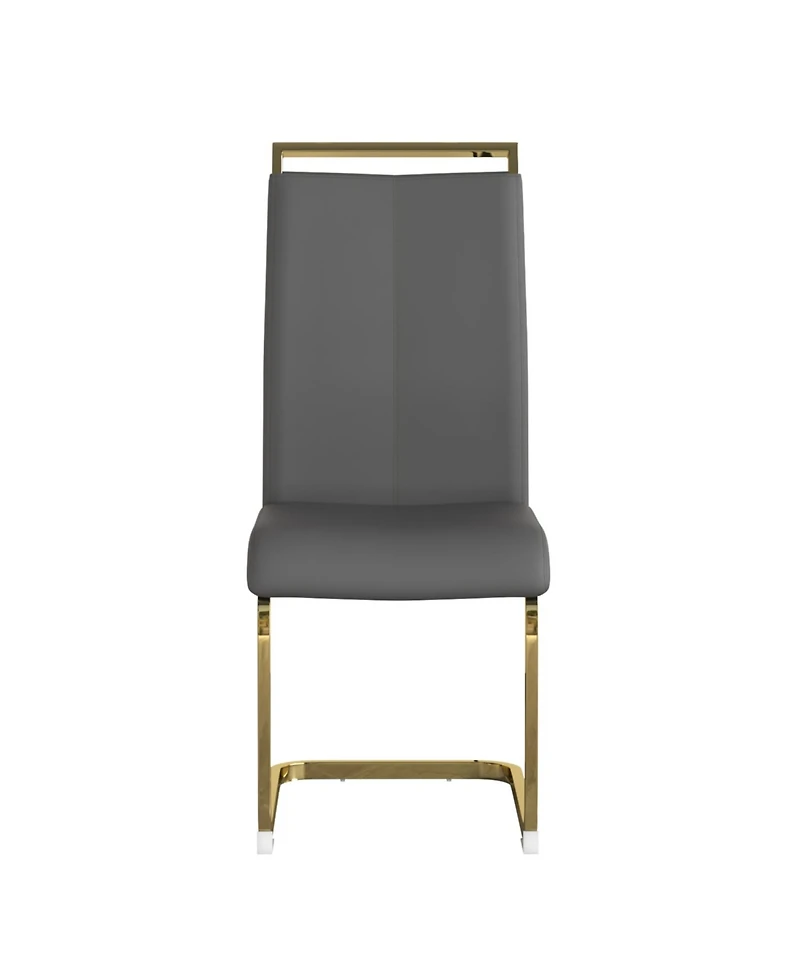 Streamdale Furniture Modern Gray Pu Leather Dining Chairs (Set of 4)