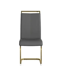 Streamdale Furniture Modern Gray Pu Leather Dining Chairs (Set of 4)