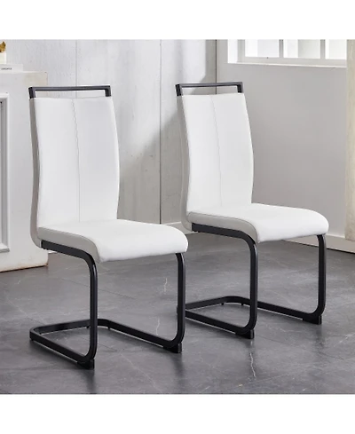 Streamdale FurniturePU Leather Dining Chair Set of 2