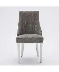 Streamdale Furniture Chenille Dining Chairs Set of 2 (Gray)
