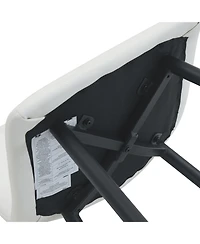 Streamdale Furniture Modern White Pu Bar Chairs - Set of 2 Black Legs