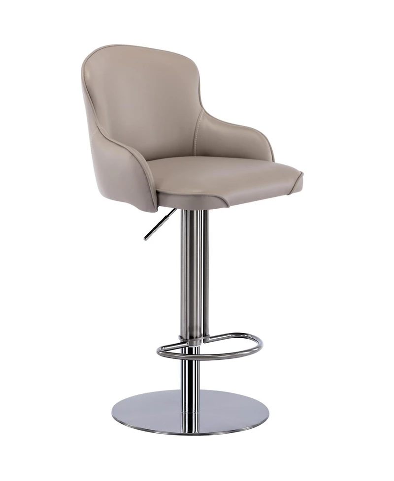 Streamdale Furniture Black Titanium Leather Bar Stool Swivel Adjustable Height (Grey)