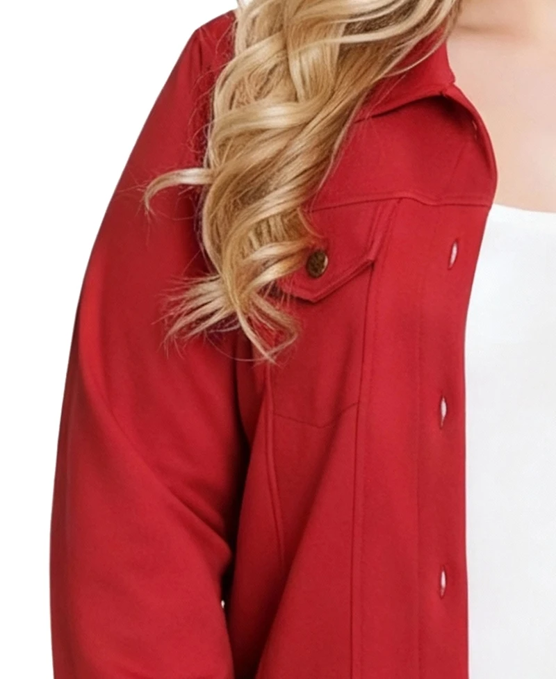 Ny Collection Plus Size Long Sleeve Ponte Jacket
