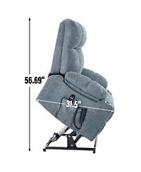 Streamdale Furniture Grey Power Lift Recliner Massage/Heat