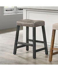 Streamdale Furniture Rustic Backless Counter Stool Set of 2 - 25" Farmhouse Barstools