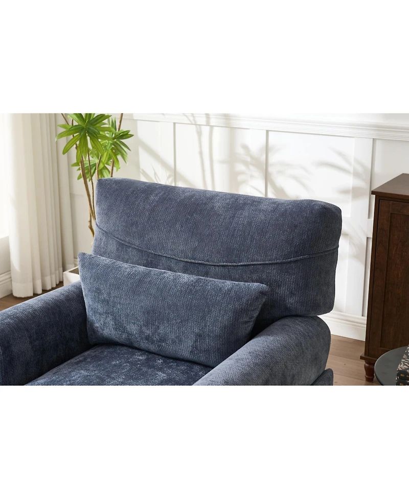 Streamdale FurnitureBlue Modern Chaise Lounge Sofa Recliner