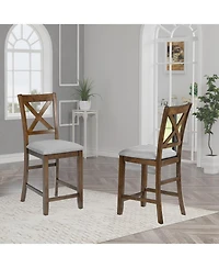 Streamdale Furniture Counter Height Chairs (Set of 4), Padded Seat, Walnut