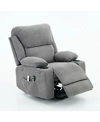 Streamdale FurnitureGray Remote-Controlled Heating and Massage Assistive Recliner for Seniors