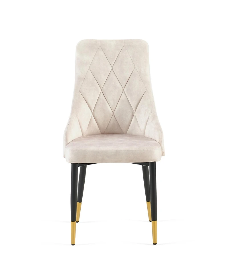 Streamdale Furniture Beige Dining Chairs Set of 2 Living Room Chair Modern Kitchen Armless Side Chair