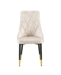 Streamdale Furniture Beige Dining Chairs Set of 2 Living Room Chair Modern Kitchen Armless Side Chair