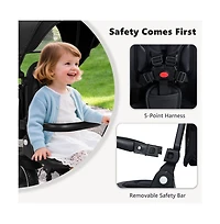 Kinder King Kids Tricycle Stroller, 8 1 Folding Toddler Trike w/Adjustable Push Handle