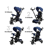 Kinder King Kids Tricycle Stroller, 8 1 Folding Toddler Trike w/Adjustable Push Handle