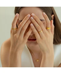 Bearfruit Jewelry 18k Gold Plated Sterling Silver Classic Gold Ring Duo Holiday Gift Guide