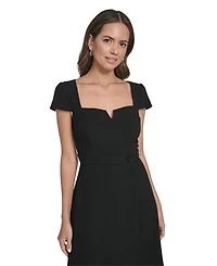 Vince Camuto Women's Signature Stretch Cap Sleeve Fit And Flare Dress