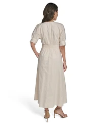 Vince Camuto Women's Dolman-Sleeve Pleated Waist Midi Dress