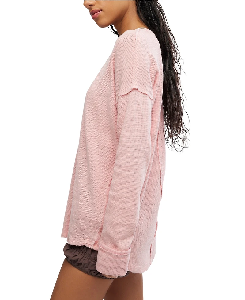 Free People Women's Sail Away Long-Sleeve Cotton T-Shirt