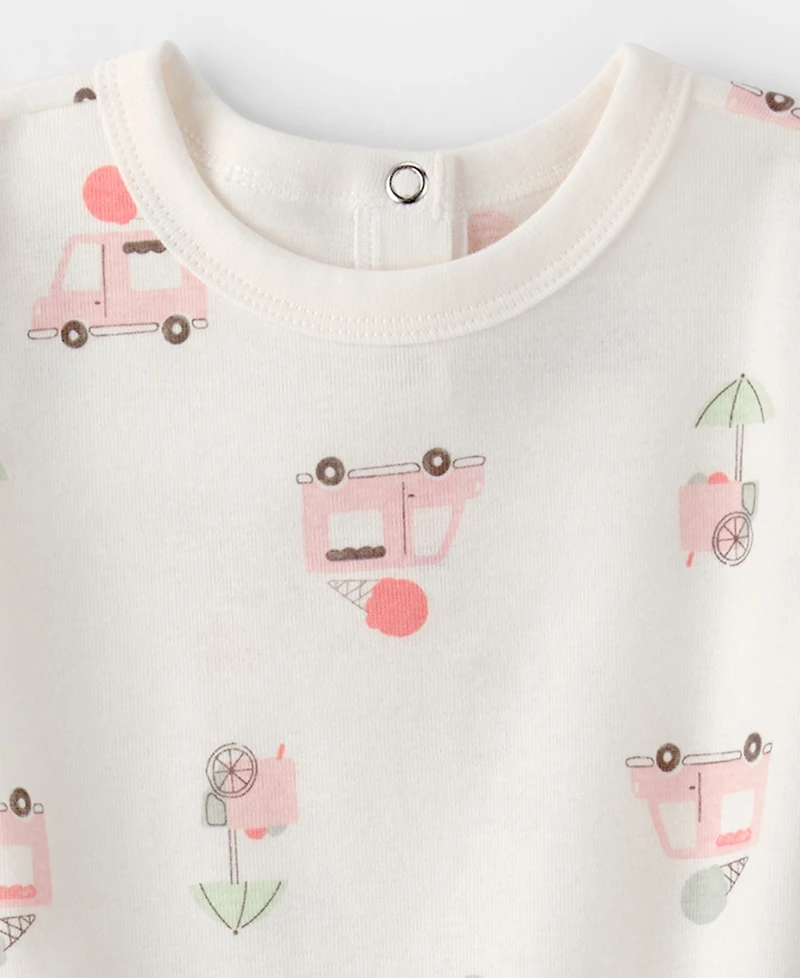 Carter's Baby Girls' Ice Cream Truck Print Flutter-Sleeve Romper