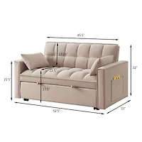 Streamdale Furniture 4-in-1 Versatile Loveseat Sofa & Bed with Storage and Armrests