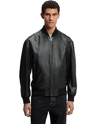 Boss by Hugo Men's Leather Bomber Jacket