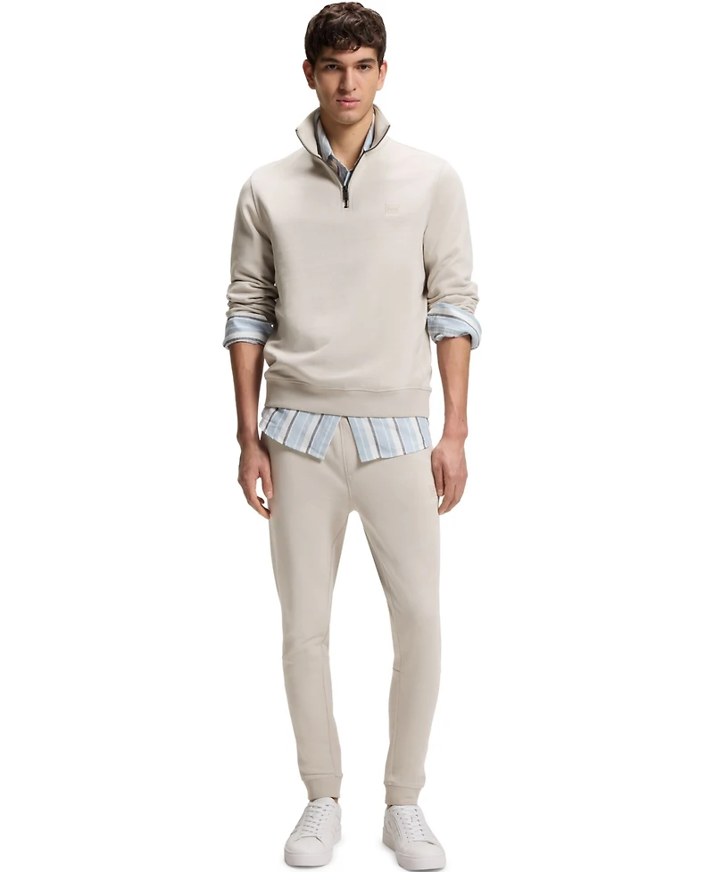 Boss by Hugo Men's Cotton-Terry Logo Patch Tracksuit Bottoms Pants