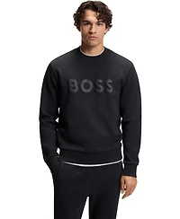 Boss by Hugo Men's Stretch-Cotton Tonal Logo Sweatshirt