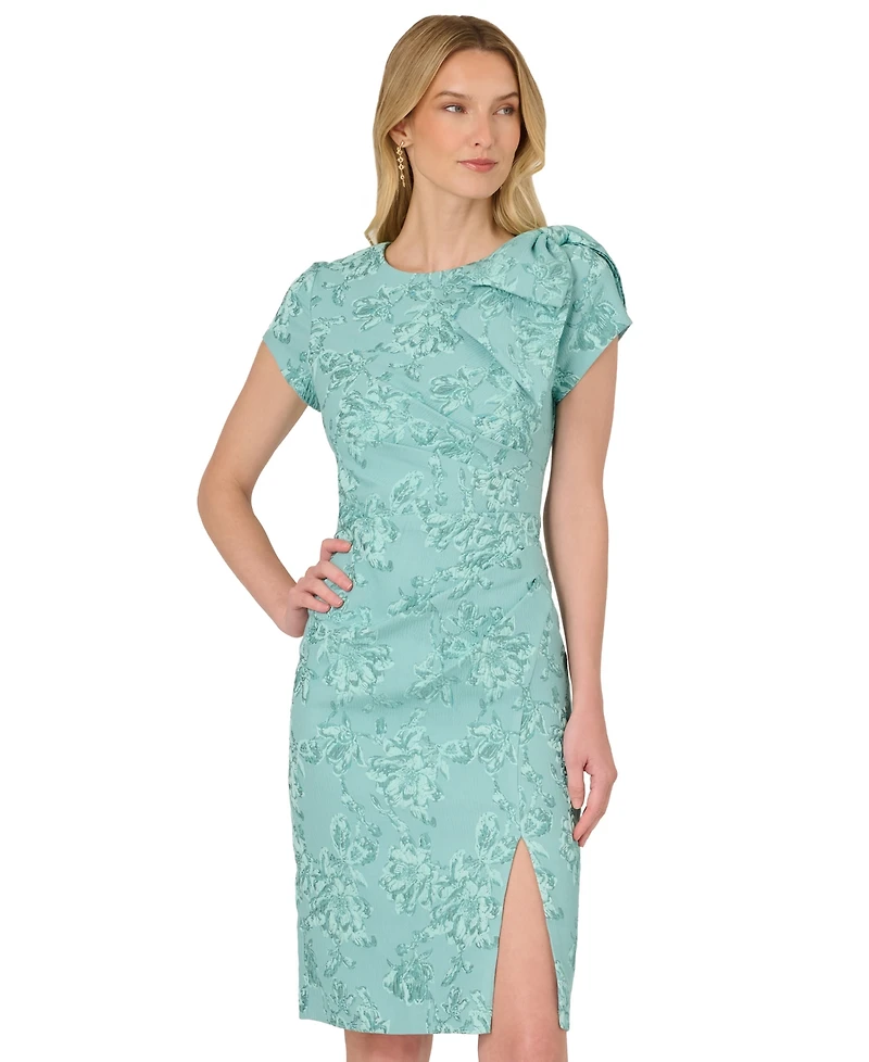 Adrianna Papell Women's Crewneck Bow Dress