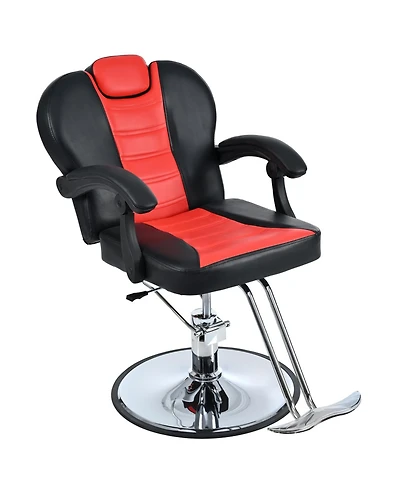Streamdale Furniture Reclining Barber Chair with Hydraulic Pump and 360