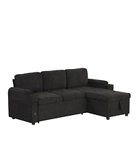 Streamdale 83.5" L-Shaped Sofa Bed with Storage, Cup Holders & Usb