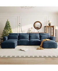 Streamdale Furniture U-Shaped Modular Corner Sofa with Ottomans