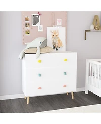 Streamdale Furniture Streamdale Kids 3 Drawer Dresser, Nightstand