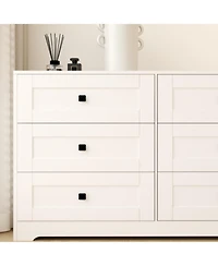 Streamdale Furniture Streamdale Chest Of Drawer with 6 drawers white color farm door