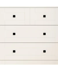 Streamdale Furniture Chest Of Drawer with 5 drawers white color farm door