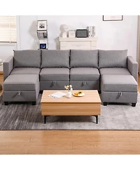 Streamdale Furniture Convertible Modular Sectional Sofa Couch - Dark Grey