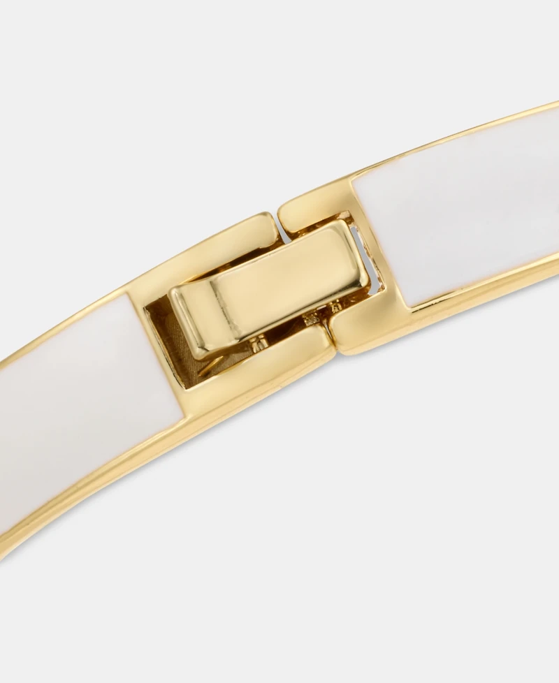 On 34th Gold-Tone White Enamel Bangle Bracelet, Macy's Exclusive