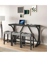 Streamdale Furniture Industrial Bar Table Set with Power Outlet