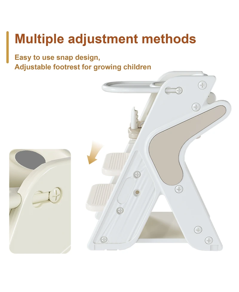 Streamdale Furniture Adjustable Height High Chair with 5-Point Harness & Tray
