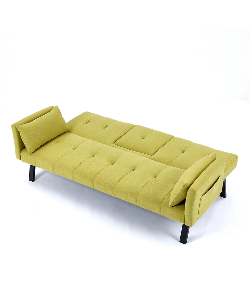 Streamdale Furniture Streamdale 70" Cotton Linen Sofa Bed- Foldable, Cup Holder